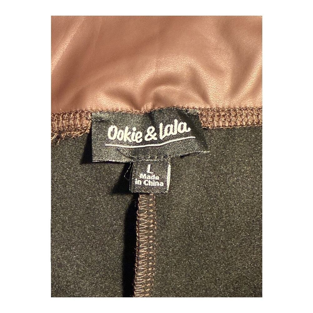 Ookie‎ & Lala Women's Brown Faux Leather High Waist Leggings Size Large NWOT - Picture 3 of 7